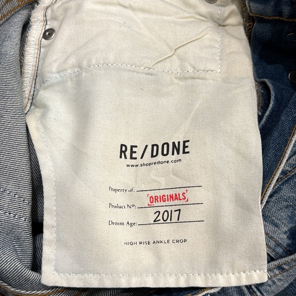 Re/Done High Rise Ankle Crop Jeans - Picture 7 of 8